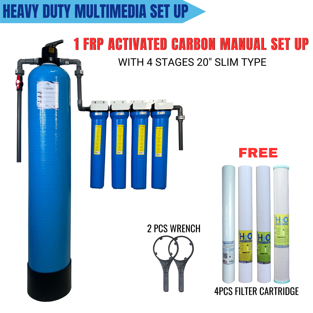 1 FRP 10 X 54 ACTIVATED CARBON  MANUAL BACKWASHING WITH 4 STAGES