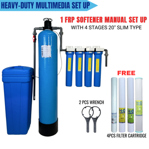 1 FRP 10 X 54 WATER SOFTENER WITH BRINE TANK MANUAL BACKWASHING WITH 4 STAGES