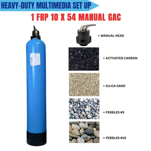 1 FRP 10 X 54 ACTIVATED CARBON MANUAL BACKWASHING