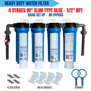 4 Stages 10" Slim Type Basic Set Up 1/2" NPT