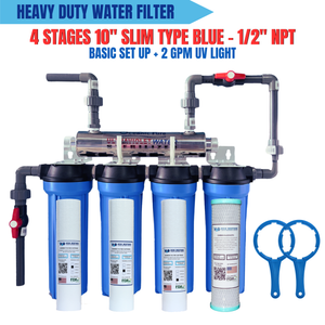 4 Stages 10" Slim Type Basic Set Up 1/2" NPT