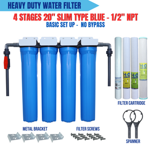 4 Stages 20" Slim Type Basic Set Up 1/2" NPT
