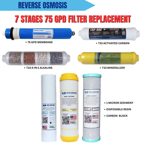 7 Stages 75 GPD Filter Replacement Set for Reverse Osmosis Deepwell Water