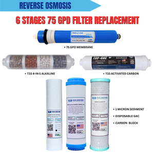 6 Stages 75 GPD Filter Replacement Set for Reverse Osmosis City Water
