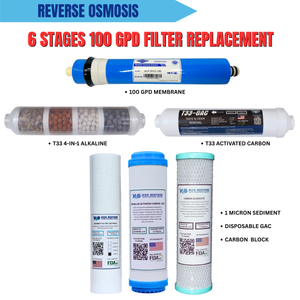 6 Stages 100 GPD Filter Replacement Set for Reverse Osmosis City Water