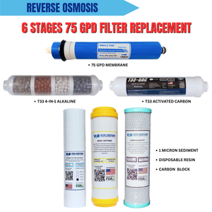6 Stages 75 GPD Filter Replacement Set for Reverse Osmosis Deepwell Water