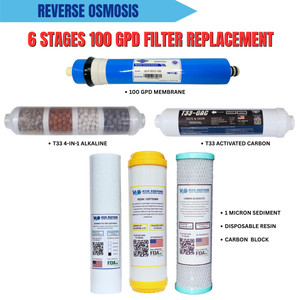 6 Stages 100 GPD Filter Replacement Set for Reverse Osmosis Deepwell Water