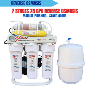 7 STAGES 75 GPD REVERSE OSMOSIS WALL MOUNT FLUSHING