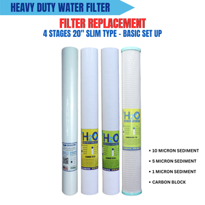 4 Stages 20" Slim Type Basic Filter Replacement Set