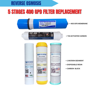 5 Stages 400 GPD Filter Replacement Set for Reverse Osmosis Deepwell Water