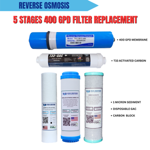 5 Stages 400 GPD Filter Replacement Set for Reverse Osmosis City Water