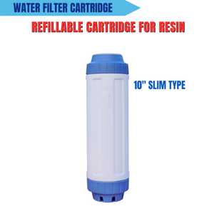 Refillable Cartridge with Resin Filter 10" Slim Type
